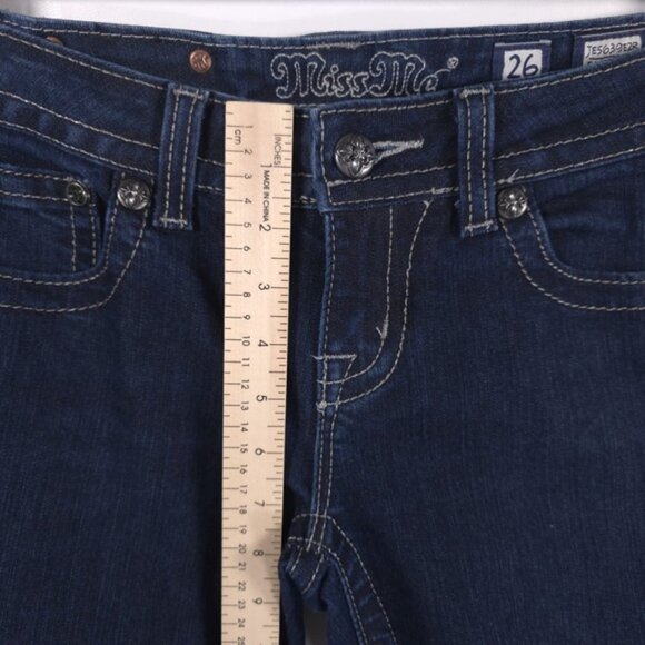 MISS ME EASY BOOT Jeans Embroidered JE5639E2R DK 52C Size 26 - Picture 9 of 14